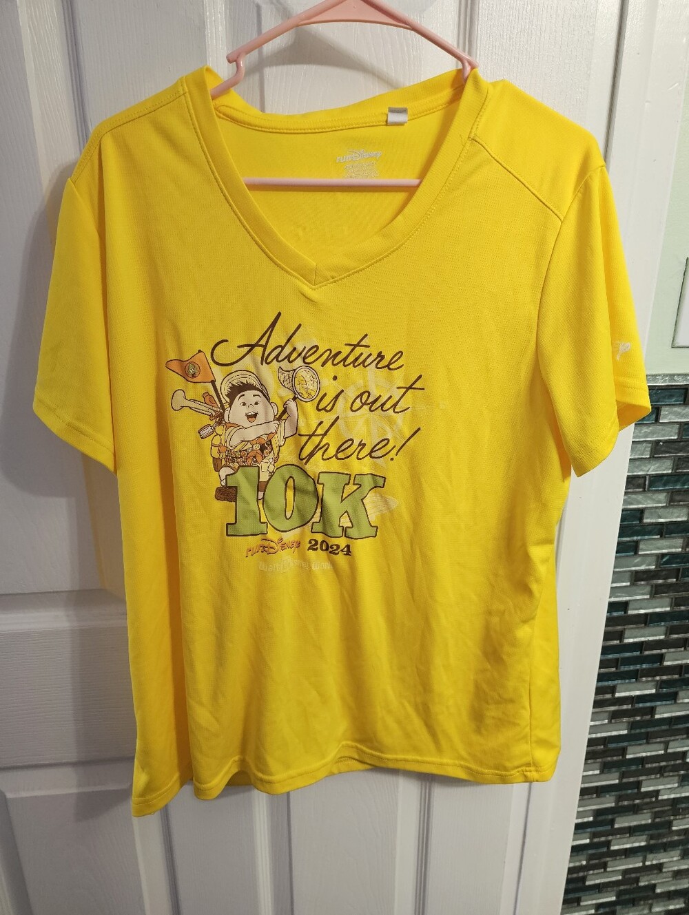 RUNDISNEY UP 10K Yellow Adventure 10K V-Neck Tee